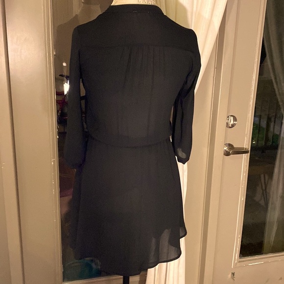 Lush black XS blouse dress business casual simple black work outfit lined skirt‌ - Picture 3 of 9